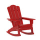 Red |#| Commercial All-Weather Rocking Adirondack Chair with Swiveling Cupholder - Red