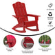 Red |#| Commercial All-Weather Rocking Adirondack Chair with Swiveling Cupholder - Red