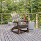 Brown |#| Commercial All-Weather Rocking Adirondack Chair with Swiveling Cupholder - Brown
