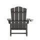 Gray |#| Commercial All-Weather Rocking Adirondack Chair with Swiveling Cupholder - Gray