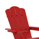 Red |#| Commercial All-Weather Adirondack Chair with Pullout Ottoman & Cupholder - Red