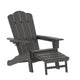 Gray |#| Commercial All-Weather Adirondack Chair with Pullout Ottoman & Cupholder - Gray