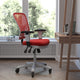 Red Mesh/White Frame |#| Mid-Back Ergonomic Multifunction Mesh Chair with Polyurethane Wheels-Red