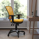 Yellow-Orange/Black Frame |#| Mid-Back Ergonomic Multifunction Mesh Chair with Polyurethane Wheels-Yellow