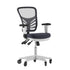 Dark Gray Mesh/White Frame |#| Mid-Back Ergonomic Multifunction Mesh Chair with Polyurethane Wheels-Dark Gray