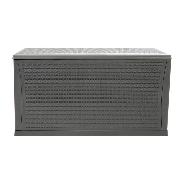 Gray |#| 120 Gallon Gray Plastic Deck Box for Outdoor Patio Storage & Deck Organization