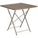 Gold |#| 28inch Square Gold Indoor-Outdoor Steel Folding Patio Table - Home Furniture