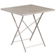 Light Gray |#| 28inch Square Light Gray Indoor-Outdoor Steel Folding Patio Table - Home Furniture