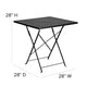 Black |#| 28inch Square Black Indoor-Outdoor Steel Folding Patio Table - Home Furniture