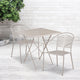 Light Gray |#| 28inch Square Lt Gray Indoor-Outdoor Steel Folding Patio Table Set with 2 Chairs