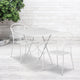 White |#| 28inch Square White Indoor-Outdoor Steel Folding Patio Table Set with 2 Chairs