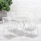 White |#| 28inch Square White Indoor-Outdoor Steel Folding Patio Table Set with 4 Chairs