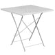 White |#| 28inch Square White Indoor-Outdoor Steel Folding Patio Table Set with 4 Chairs