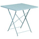 Sky Blue |#| 28inch Square Sky Blue Indoor-Outdoor Steel Folding Patio Table Set with 4 Chairs