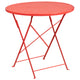 Coral |#| 30inch Round Coral Indoor-Outdoor Steel Folding Patio Table - Restaurant Table
