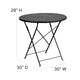 Black |#| 30inch Round Black Indoor-Outdoor Steel Folding Patio Table - Restaurant Table