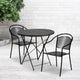 Black |#| 30inch Round Black Indoor-Outdoor Steel Folding Patio Table Set with 2 Chairs