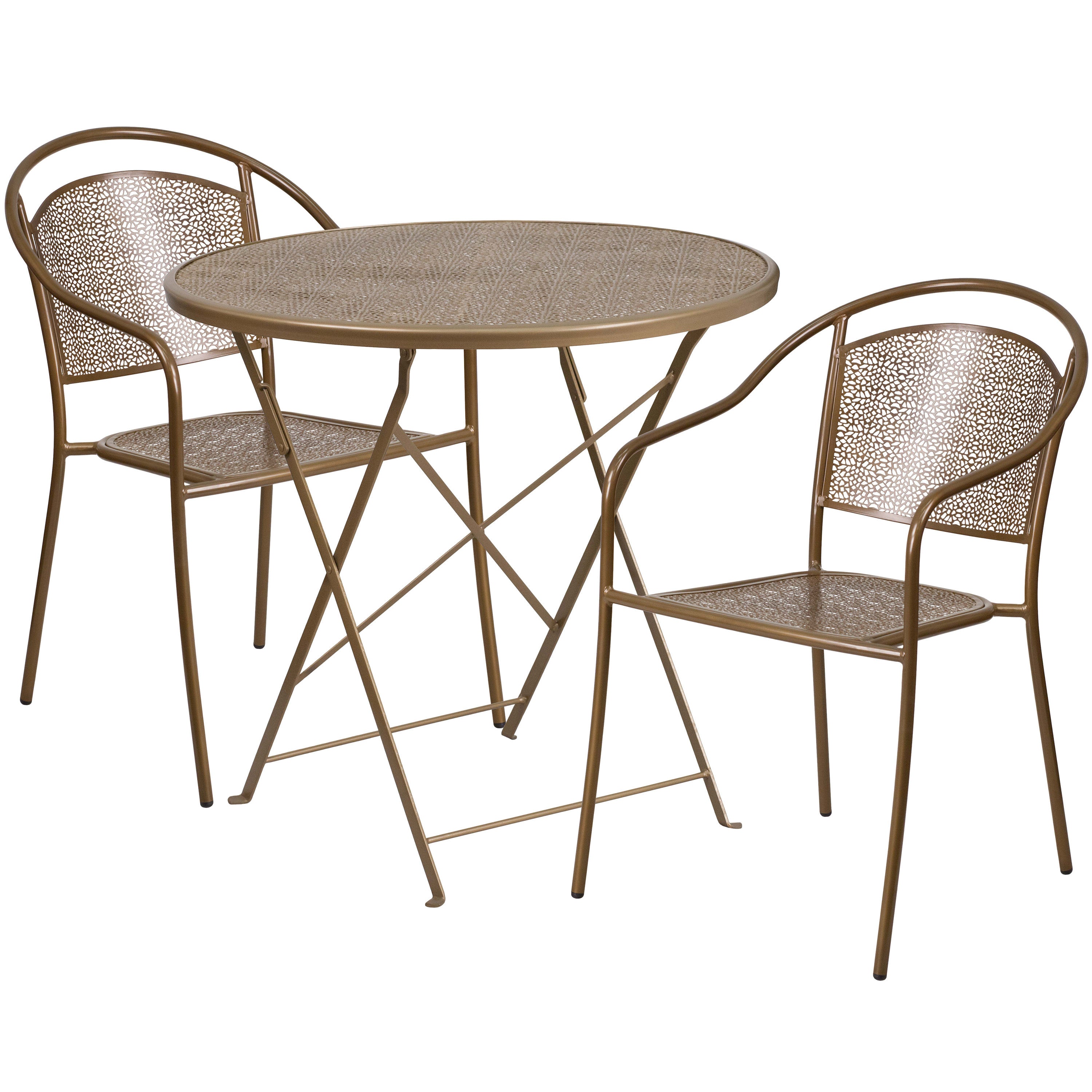 Metal folding deals patio set