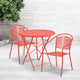 Coral |#| 30inch Round Coral Indoor-Outdoor Steel Folding Patio Table Set with 2 Chairs