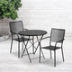 Black |#| 30inch Round Black Indoor-Outdoor Steel Folding Patio Table Set with 2 Chairs