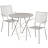 Oia Commercial Grade 30" Round Indoor-Outdoor Steel Folding Patio Table Set with 2 Square Back Chairs