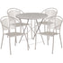 Oia Commercial Grade 30" Round Indoor-Outdoor Steel Folding Patio Table Set with 4 Round Back Chairs