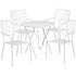 Oia Commercial Grade 30" Round Indoor-Outdoor Steel Folding Patio Table Set with 4 Square Back Chairs