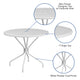 White |#| 35.25inch Round White Indoor-Outdoor Steel Patio Table-Umbrella Hole-Restaurant