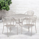 Light Gray |#| 35.5inch Square Lt Gray Indoor-Outdoor Steel Patio Table Set w/ 4 Round Back Chairs