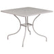 Light Gray |#| 35.5inch Square Lt Gray Indoor-Outdoor Steel Patio Table Set w/ 4 Round Back Chairs