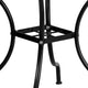 Black |#| 35.5" Square Black Indoor-Outdoor Steel Patio Table Set w/ 4 Round Back Chairs