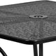 Black |#| 35.5" Square Black Indoor-Outdoor Steel Patio Table Set w/ 4 Round Back Chairs