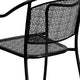 Black |#| 35.5" Square Black Indoor-Outdoor Steel Patio Table Set w/ 4 Round Back Chairs