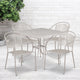Light Gray |#| 35.5" Square Lt Gray Indoor-Outdoor Steel Patio Table Set w/ 4 Round Back Chairs