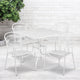 White |#| 35.5" Square White Indoor-Outdoor Steel Patio Table Set w/ 4 Round Back Chairs