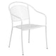 White |#| 35.5" Square White Indoor-Outdoor Steel Patio Table Set w/ 4 Round Back Chairs