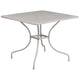 Light Gray |#| 35.5" Square Lt Gray Indoor-Outdoor Steel Patio Table Set w/ 4 Round Back Chairs
