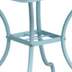 Sky Blue |#| 35.5inch SQ Sky Blue Indoor-Outdoor Steel Patio Table-Umbrella Hole-Restaurant