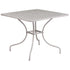 Oia Commercial Grade 35.5" Square Indoor-Outdoor Steel Patio Table with Umbrella Hole