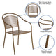 Gold |#| Gold Indoor-Outdoor Steel Patio Arm Chair with Round Back - Café Chair
