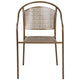 Gold |#| Gold Indoor-Outdoor Steel Patio Arm Chair with Round Back - Café Chair