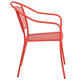 Coral |#| Coral Indoor-Outdoor Steel Patio Arm Chair with Round Back - Café Chair