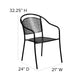 Black |#| Black Indoor-Outdoor Steel Patio Arm Chair with Round Back - Café Chair
