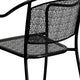 Black |#| Black Indoor-Outdoor Steel Patio Arm Chair with Round Back - Café Chair