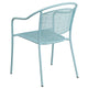 Sky Blue |#| Sky Blue Indoor-Outdoor Steel Patio Arm Chair with Round Back - Café Chair