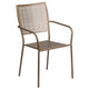 Gold |#| Gold Indoor-Outdoor Steel Patio Arm Chair with Square Back - Bistro Chair