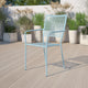 Sky Blue |#| Sky Blue Indoor-Outdoor Steel Patio Arm Chair with Square Black - Bistro Chair