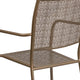 Gold |#| Gold Indoor-Outdoor Steel Patio Arm Chair with Square Back - Bistro Chair