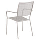 Light Gray |#| Light Gray Indoor-Outdoor Steel Patio Arm Chair with Square Back - Bistro Chair