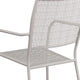 Light Gray |#| Light Gray Indoor-Outdoor Steel Patio Arm Chair with Square Back - Bistro Chair